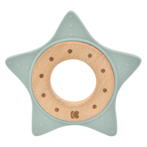 Hryzátko silikón a drevo Star Mint