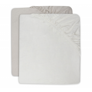 Napínacia plachta 120x60 cm 2 ks  Ivory / Nougath