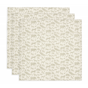 Plienky 3 ks 70x70 cm Animals Olive Green