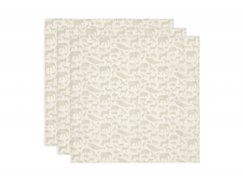 Plienky 3 ks 70x70 cm Animals Nougat