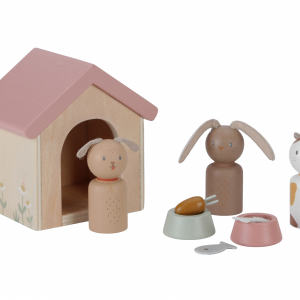 Sada domácich miláčikov do domčeka pre bábiky drevená