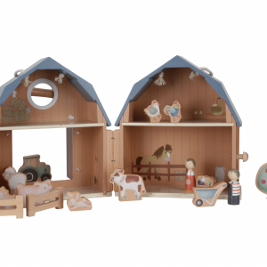 Domček pre bábiky drevený prenosný Farma