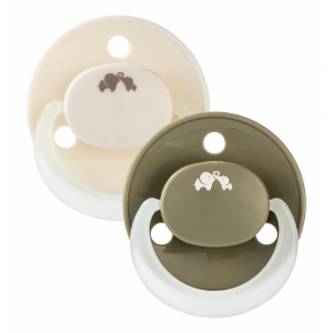 Cumlík silikónový symetrický svietiaci 2ks 0m+ Sand/Green