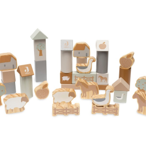 Kocky drevené 34 ks v tube Farma