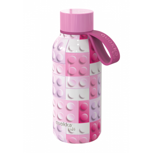 Nerezová termofľaša Solid Kids s pútkom Pink Bricks 330 ml