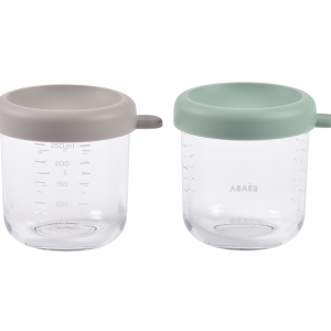 Tégliky na jedlo sklenené 2x 250 ml Green Grey