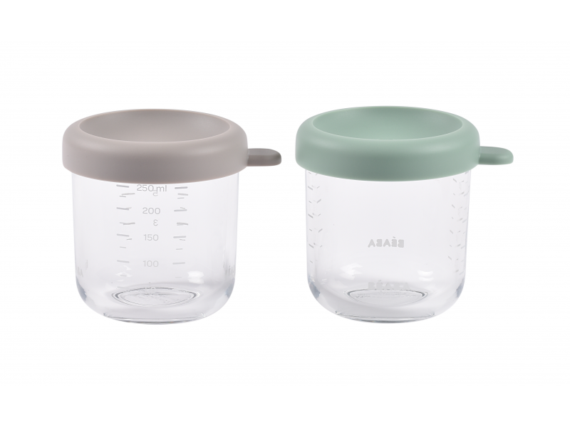 Tégliky na jedlo sklenené 2x 250 ml Green Grey