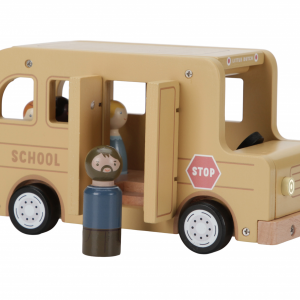 Školský autobus s figúrkami drevený