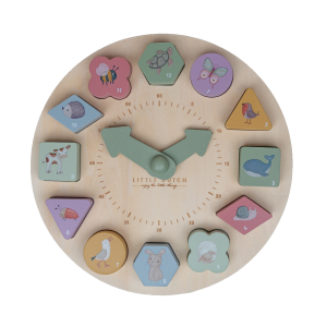 Hodiny s puzzle kockami drevené Farma