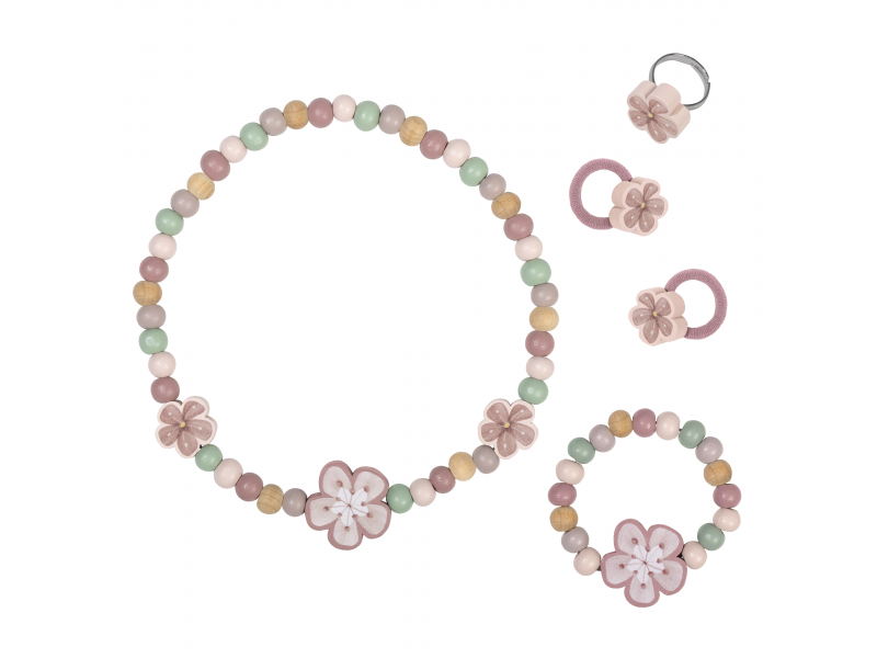 Sada drevených šperkov Kvety