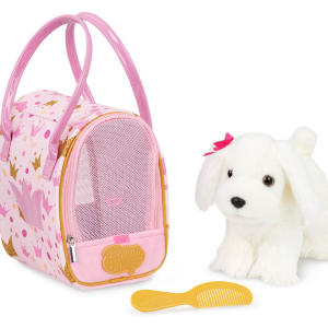 Psík biely v taške Pink Crown Glam Bag