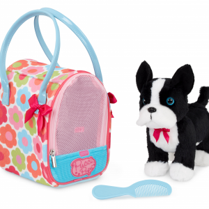 Psík čierny v taške Flower Print Glam Bag