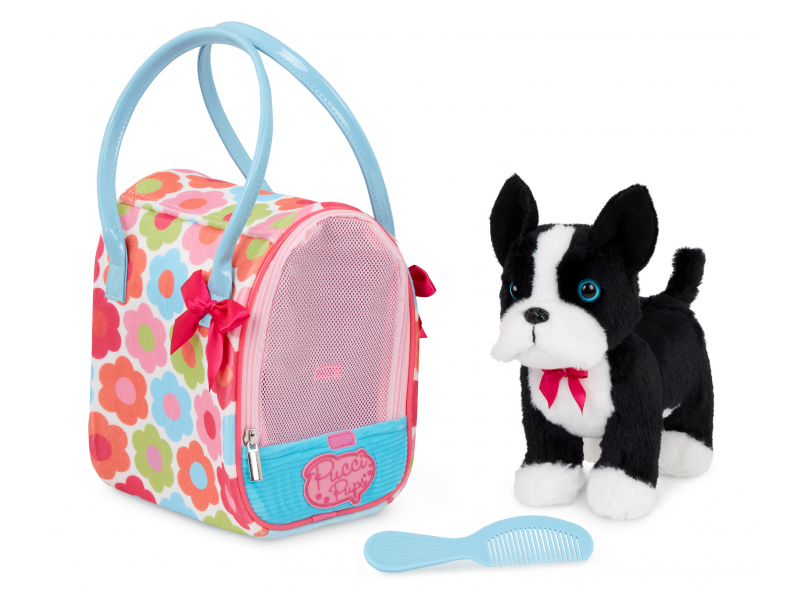 Psík čierny v taške Flower Print Glam Bag