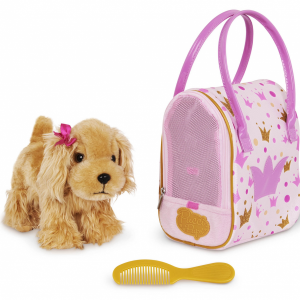 Psík hnedý v taške Pink Crown Glam Bag