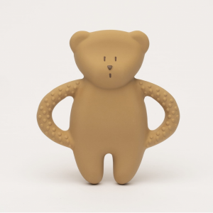 Hryzátko prírodný kaučuk medvedík Cappucino