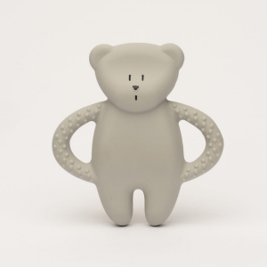 Hryzátko prírodný kaučuk medvedík Grey