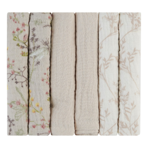Plienky mušelínové 30x30 cm 6ks Secret Garden Beige