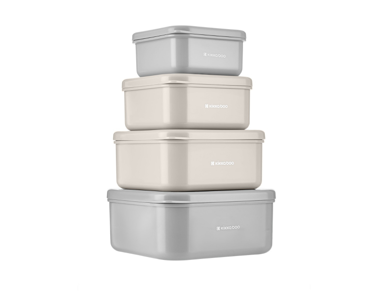 Súprava boxov na desiatu 4 ks Kitty Cat Grey