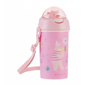 Hrnček so silikónovou slamkou a popruhom 450ml Music Fest Pink