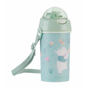 Hrnček so silikónovou slamkou a popruhom 450ml Music Fest Mint