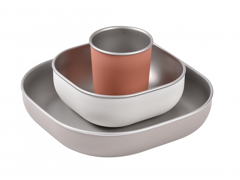 Jedálenská sada nerez 3-dielna Terracotta