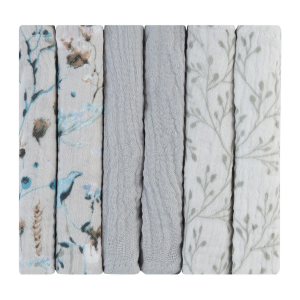 Plienky mušelínové 30x30 cm 6ks Dreamy Fields Grey