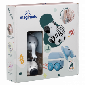 Magnetické zvieratká Magimals Wheely Zebra / Slon