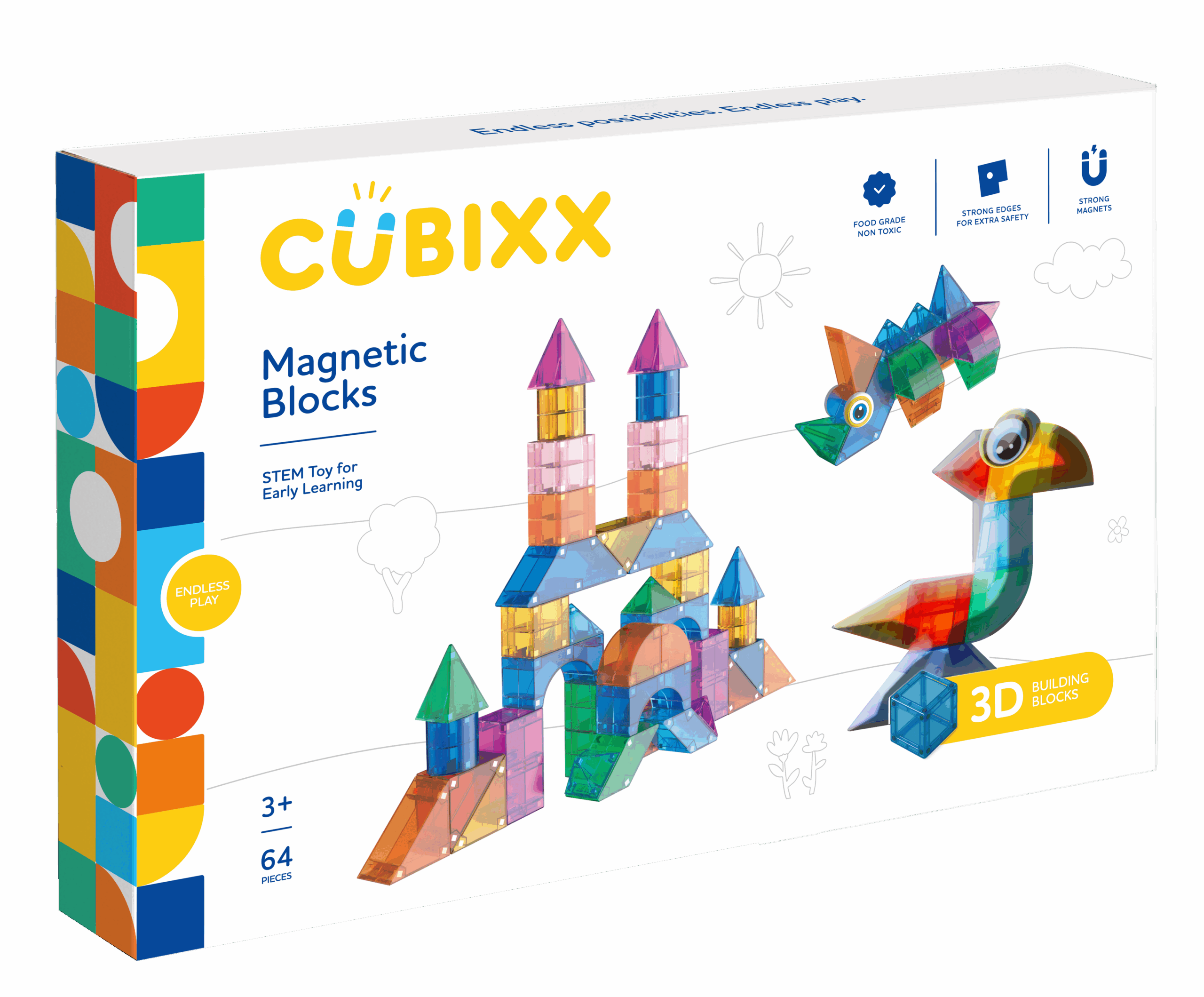 Magnetické kocky Cubixx Creative Pack 64 ks