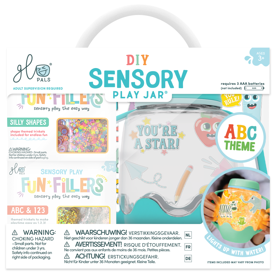 DIY Sada senzorická fľaša s doplnkami ABC