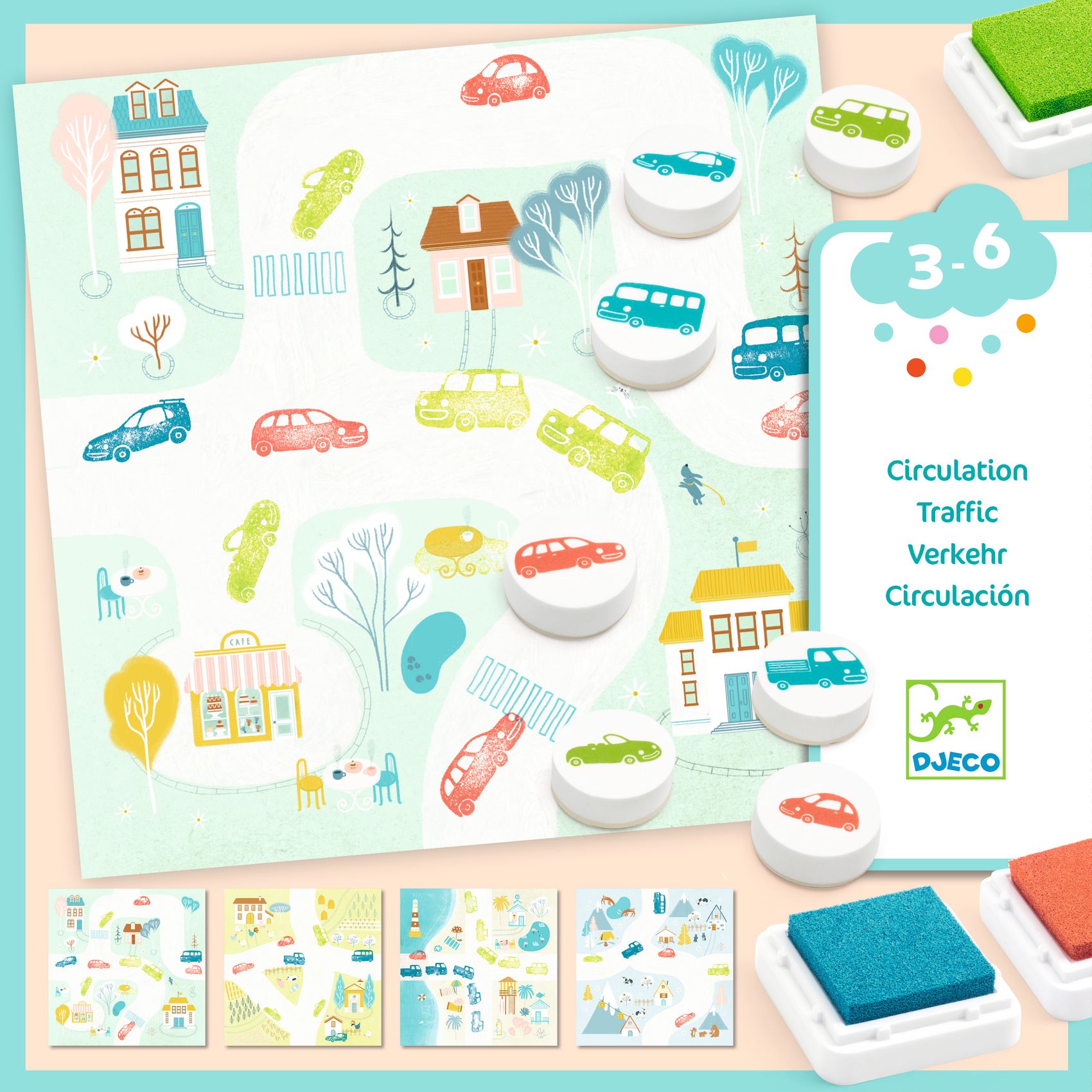 Kreatívna súprava s pečiatkami Dopravné prostriedky