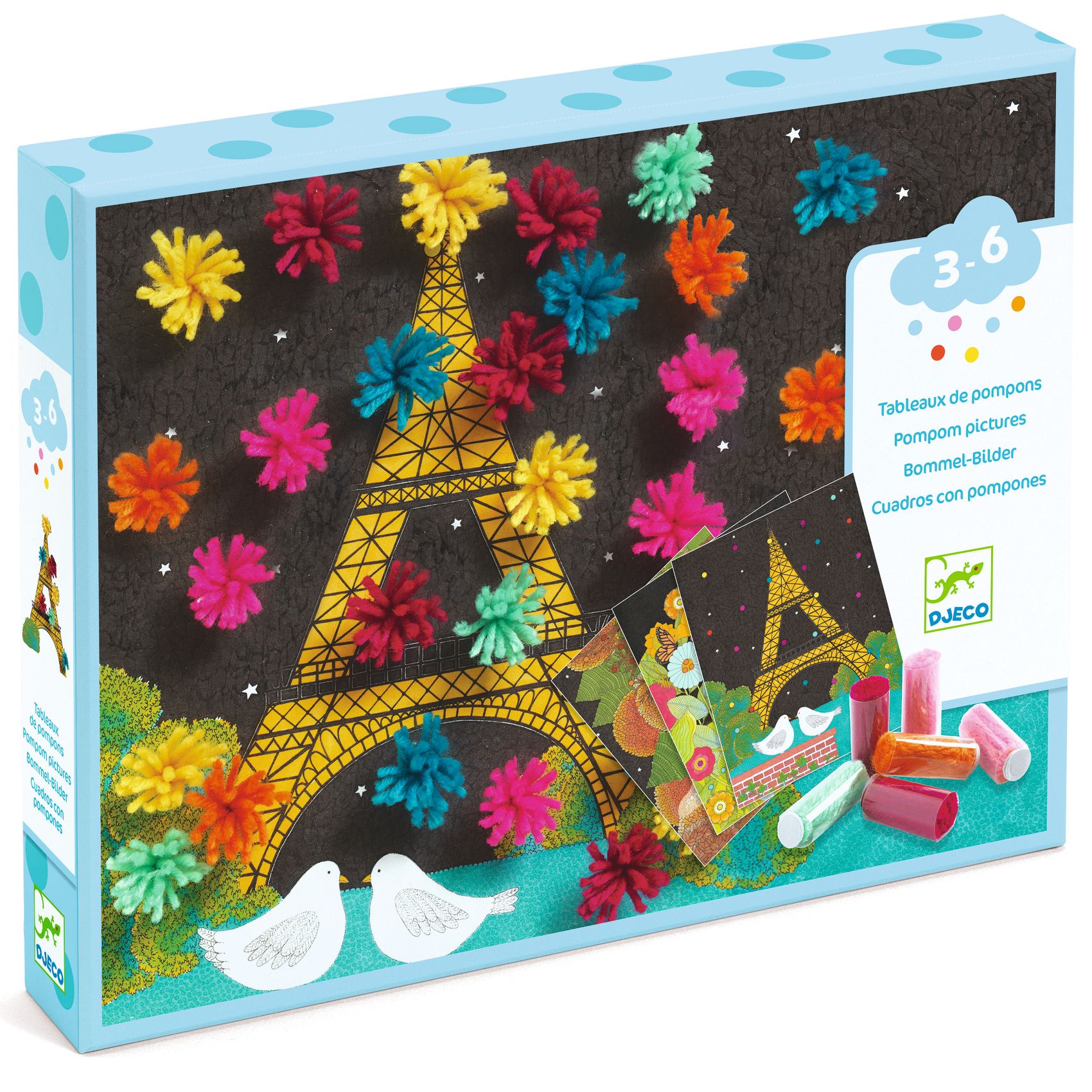 Koláž zo samolepiacich brmbolcov