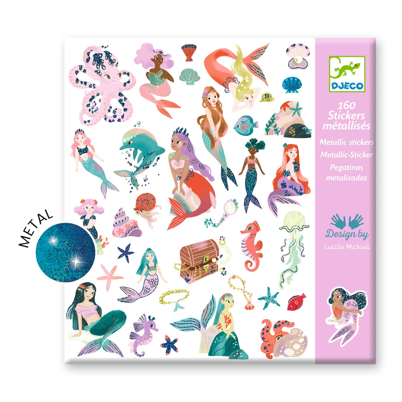 Samolepky Trblietavé morské panny 160 ks