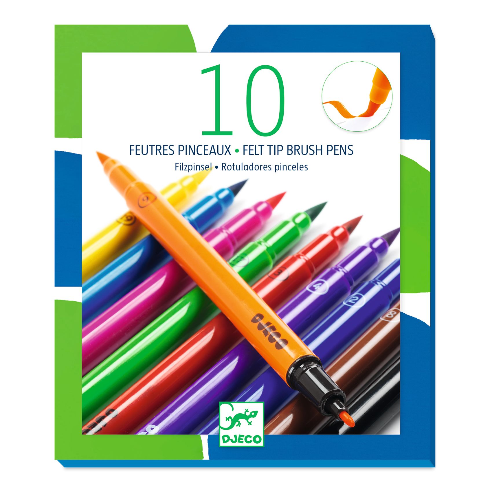 Štetcové obojstranné fixky Klasické farby 10 ks