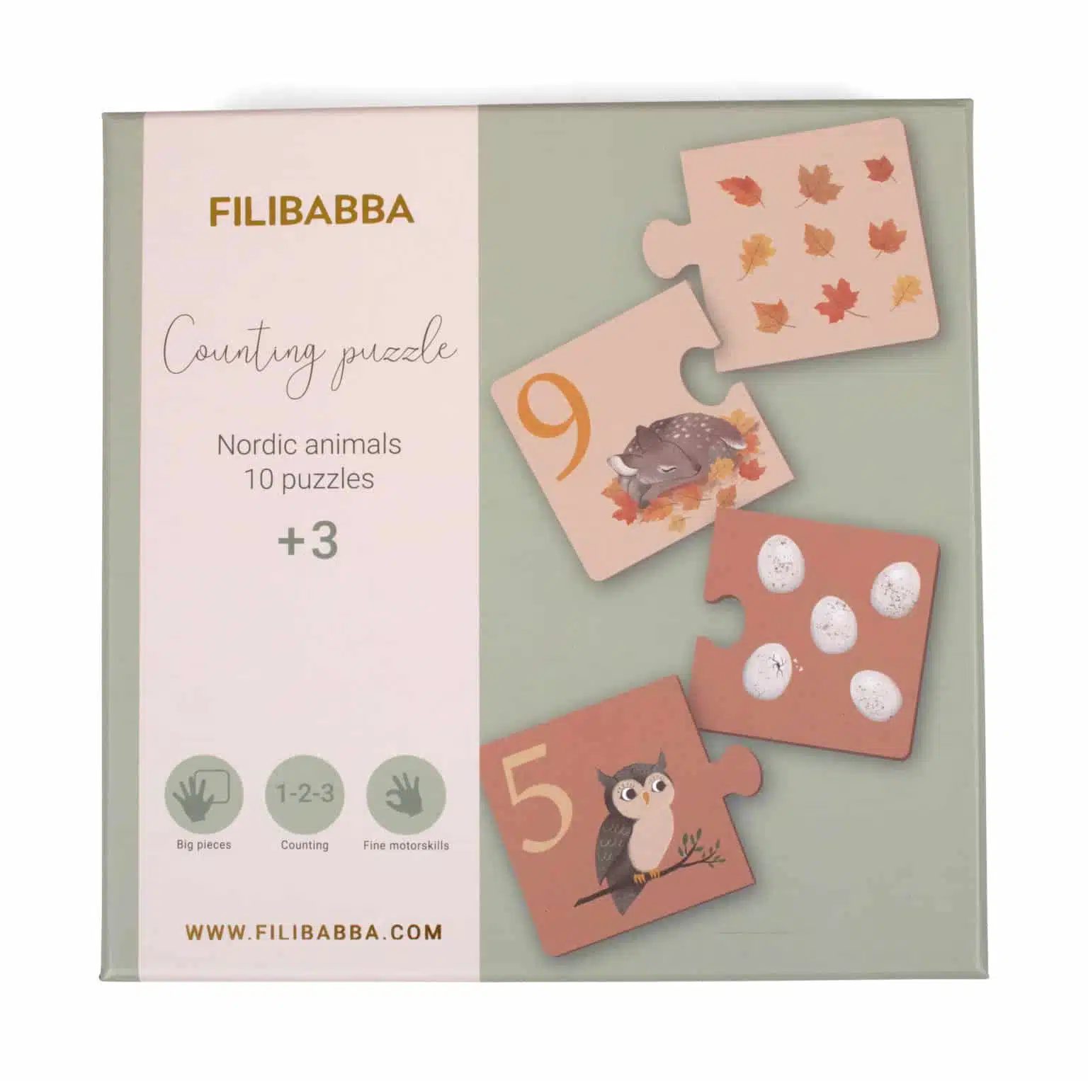 FILIBABBA DETSKÉ PUZZLE S ČÍSLAMI – SEVERSKÉ ZVIERATKÁ
