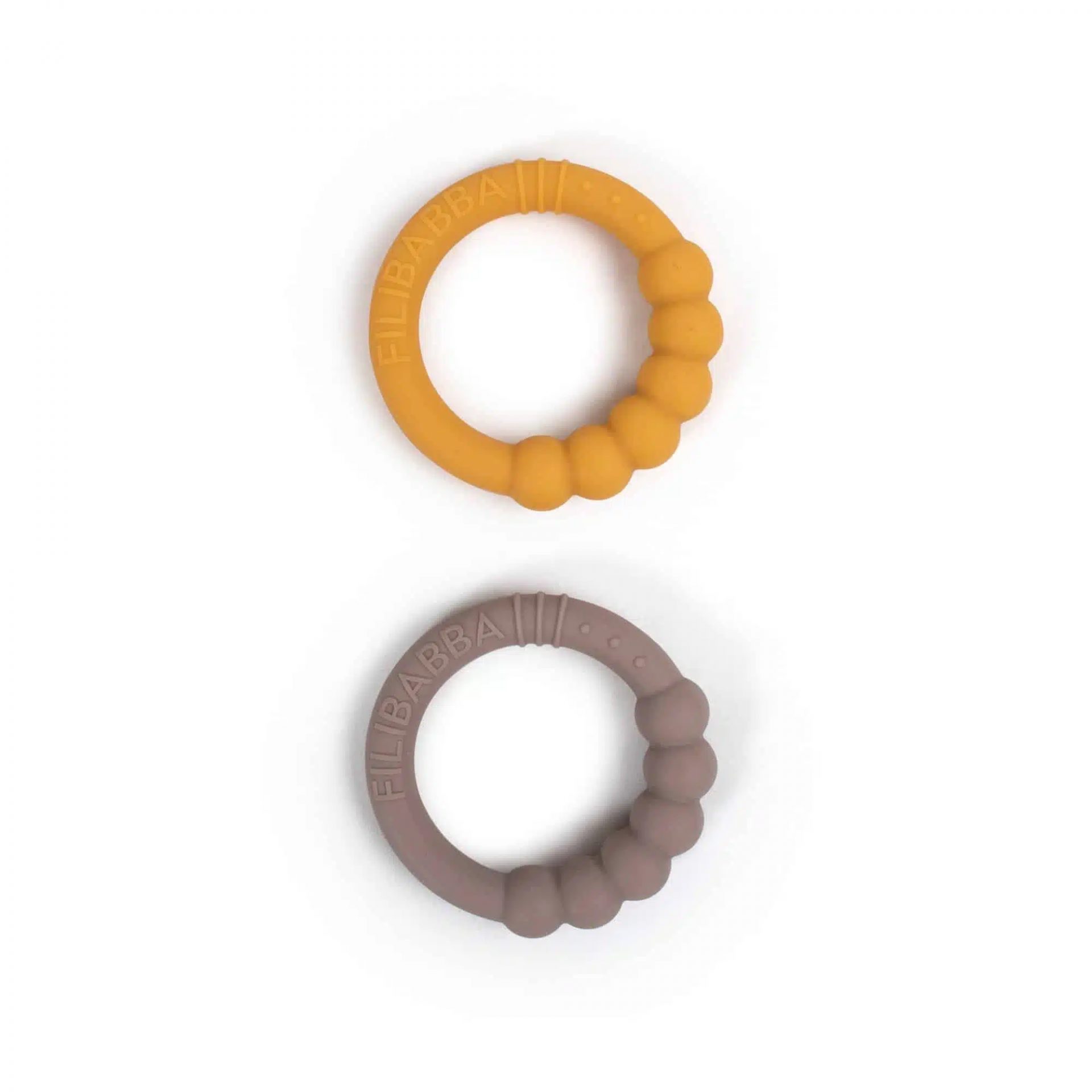 DVOJBALENIE SILIKÓNOVÝCH HRYZÁTIEK FILIBABBA WARM GREY/ HONEY GOLD