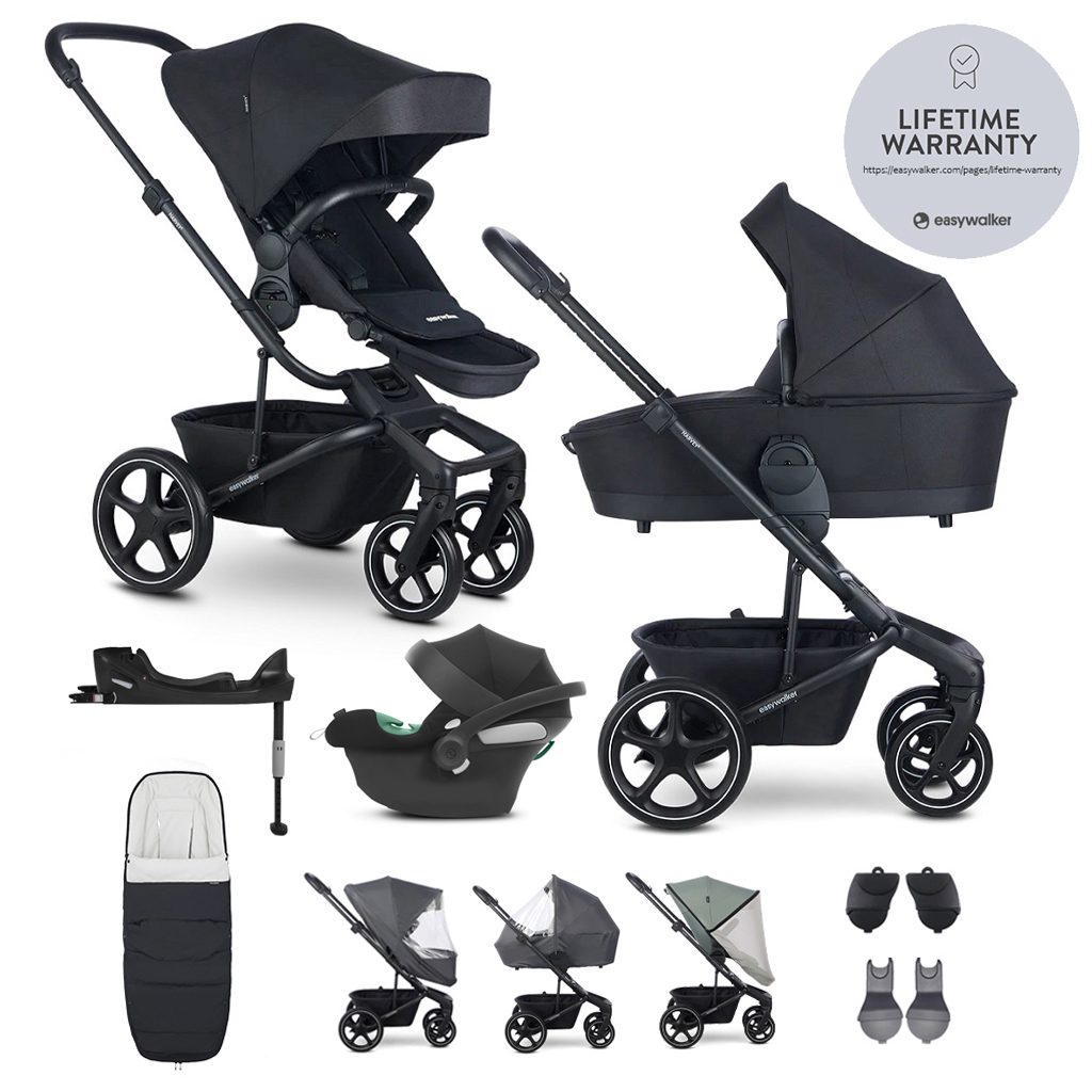 EASYWALKER Kočík kombinovaný Harvey⁵ Midnight Black XXL RWS + CYBEX Aton B2 i-Size + základňa