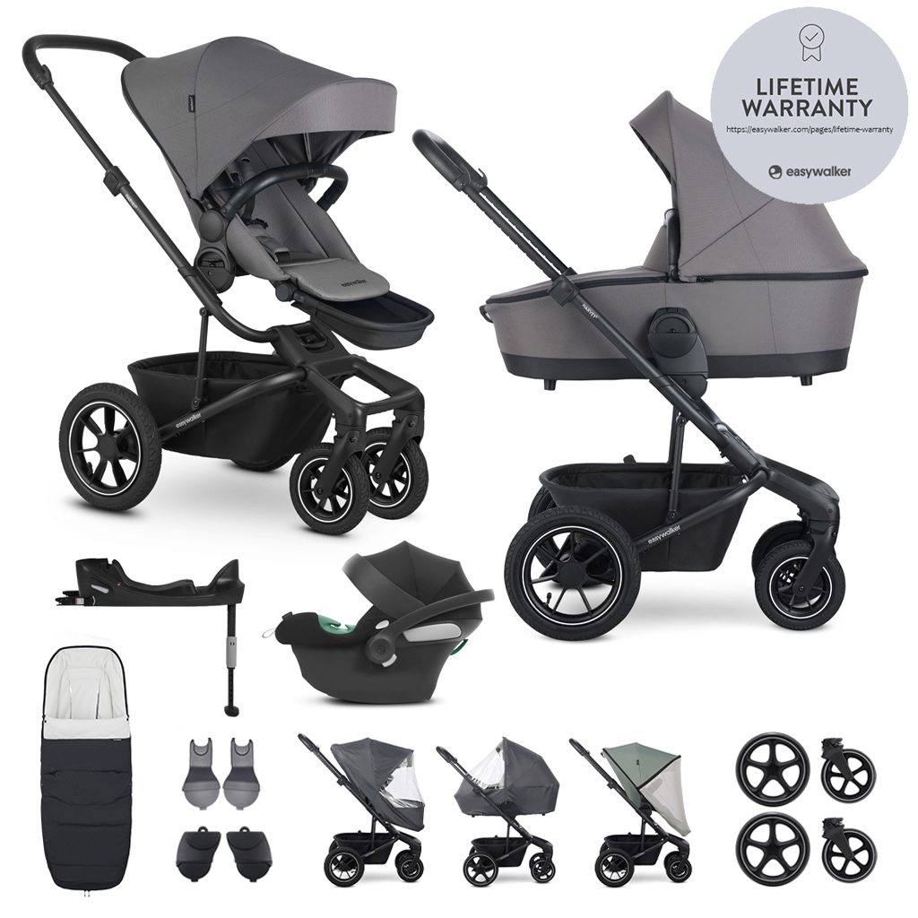 EASYWALKER Kočík kombinovaný Harvey⁵ Pebble Grey XXL AIR + CYBEX Aton B2 i-Size + základňa