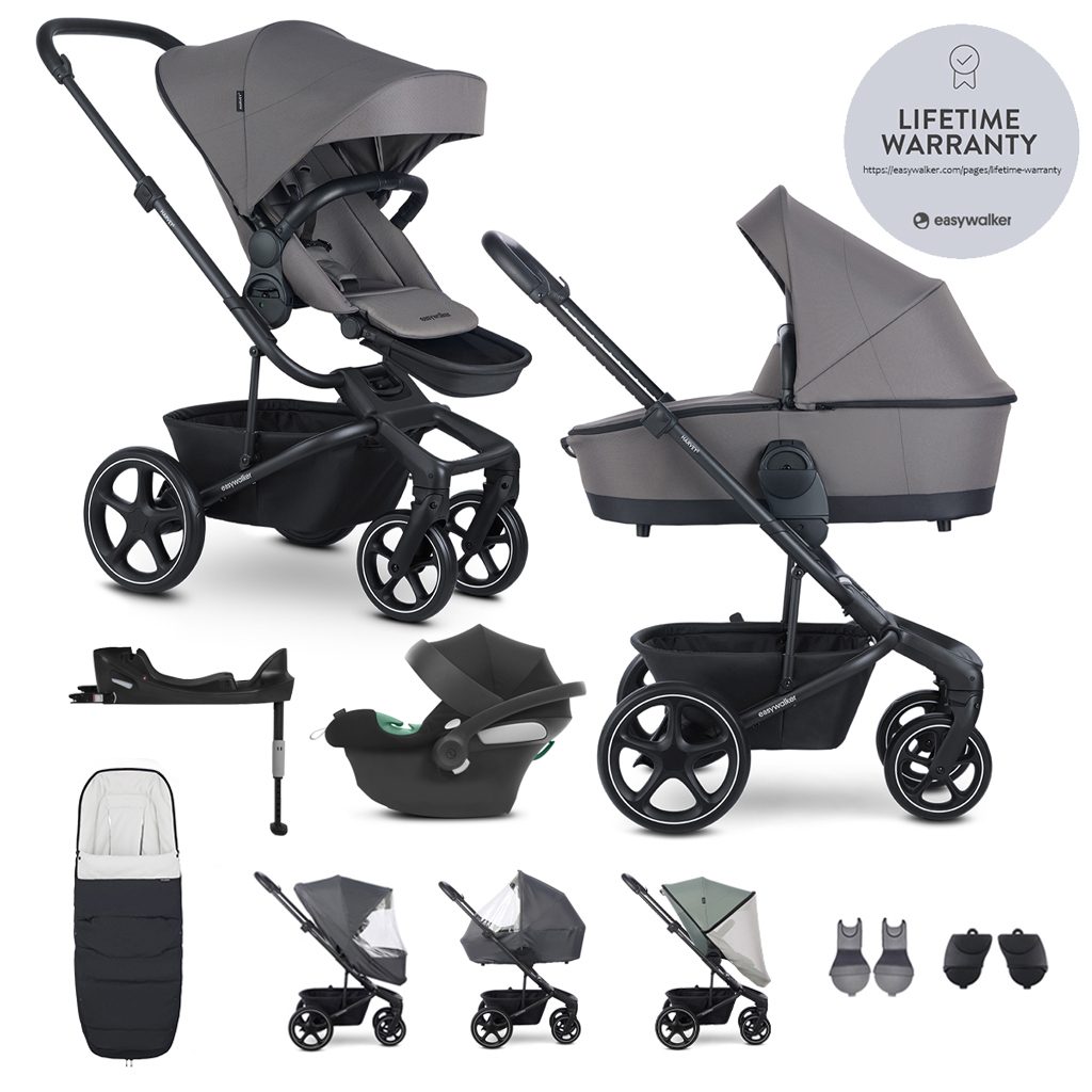 EASYWALKER Kočík kombinovaný Harvey⁵ Pebble Grey XXL RWS + CYBEX Aton B2 i-Size + základňa