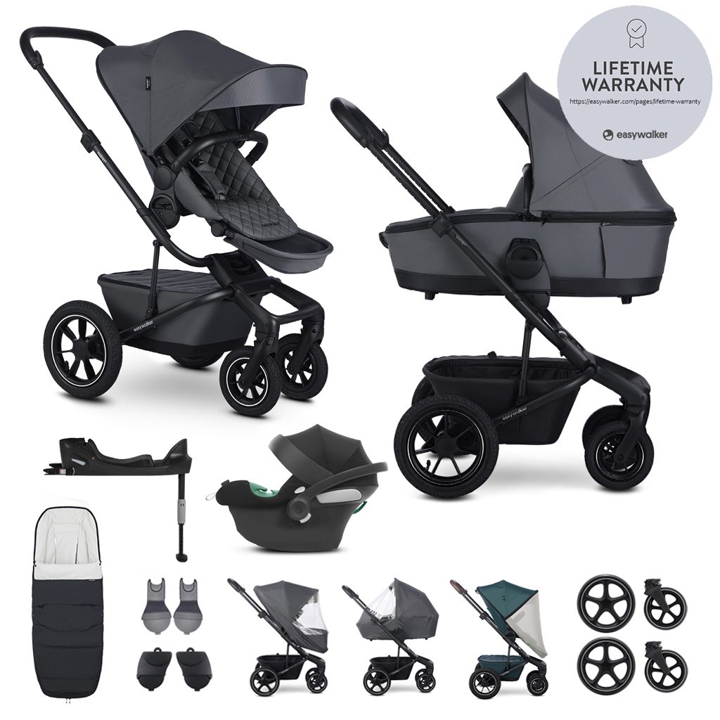 EASYWALKER Kočík kombinovaný Harvey⁵ Premium Mineral Grey XXL AIR + CYBEX Aton B2 i-Size