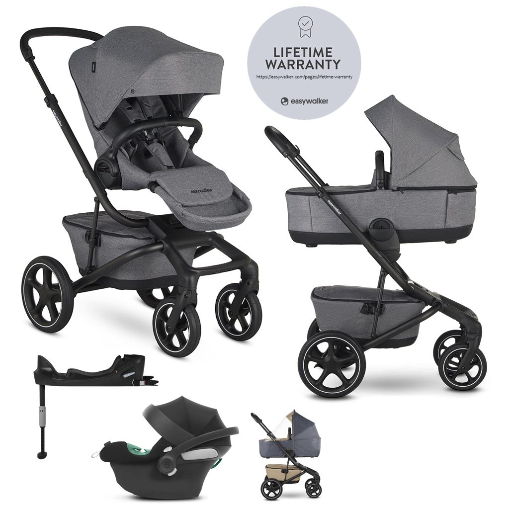 EASYWALKER Kočík kombinovaný Jimmey 2v1 Iris Grey LITE RWS + CYBEX Aton B2 i-Size + základňa