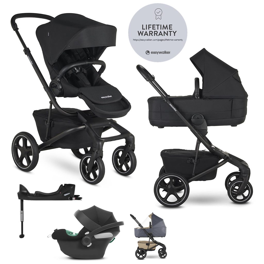 EASYWALKER Kočík kombinovaný Jimmey 2v1 Pepper Black LITE RWS + CYBEX Aton B2 i-Size + základňa