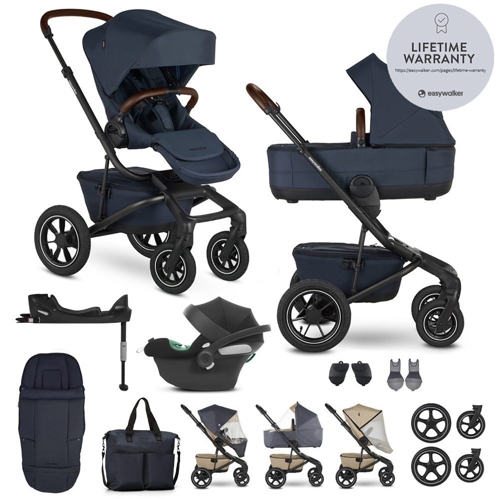 EASYWALKER Kočík kombinovaný Jimmey Indigo Blue XXL AIR + RWS + CYBEX Aton B2 i-Size + základňa
