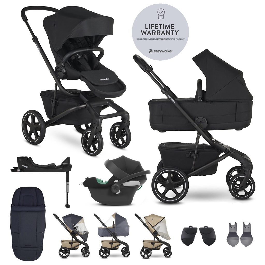 EASYWALKER Kočík kombinovaný Jimmey Pepper Black XXL RWS + CYBEX Aton B2 i-Size + základňa