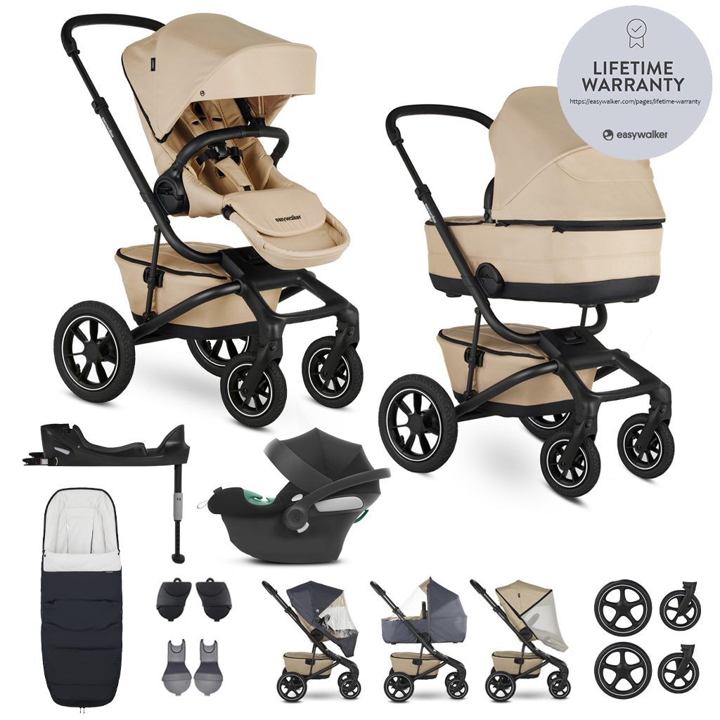 EASYWALKER Kočík kombinovaný Jimmey Sand Taupe XXL AIR + RWS + CYBEX Aton B2 i-Size + základňa