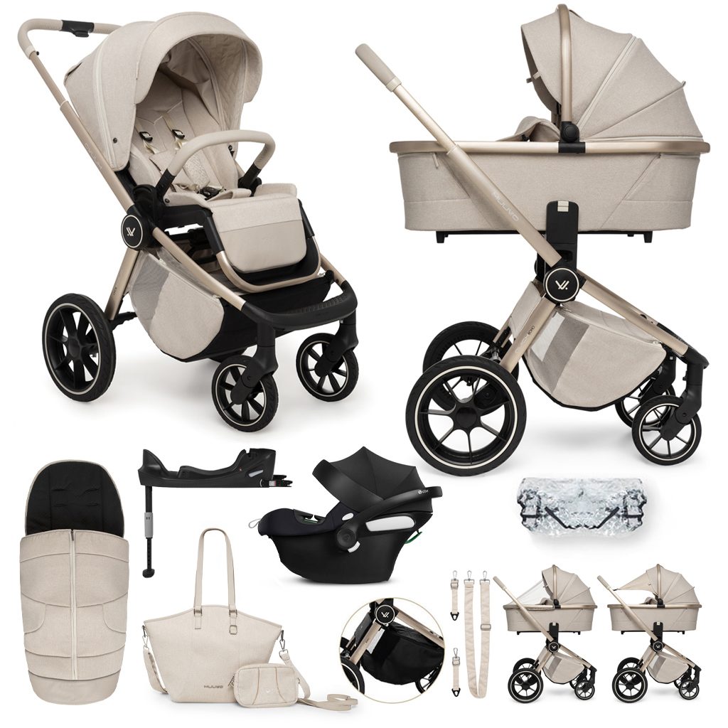 MUUVO Kočík kombinovaný Quick Boho Beige set 2v1 + CYBEX Aton B2 i-Size + základňa