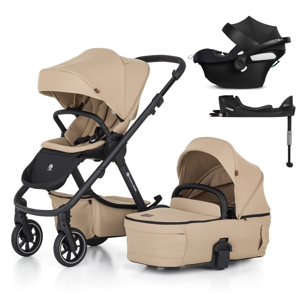 PETITE&MARS Kočík kombinovaný ICON 2v1 Mocha Beige LITE RWS + CYBEX Aton B2 i-Size + základňa