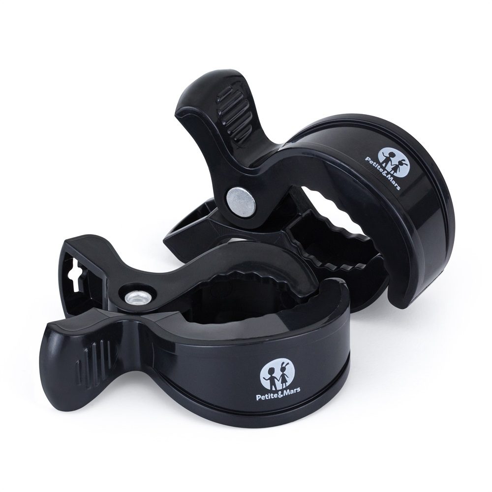 PETITE&MARS Štipec Peg na kočík (2 ks) Black