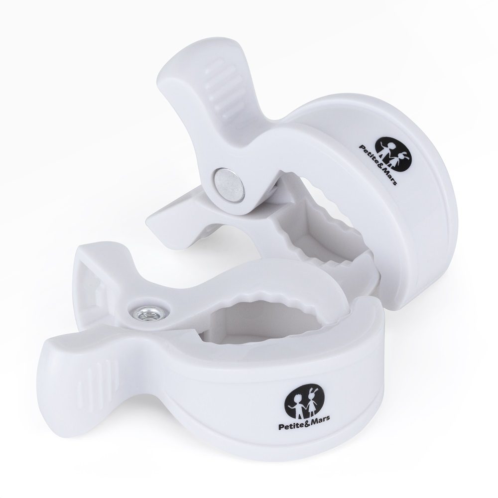 PETITE&MARS Štipec Peg na kočík (2 ks) White