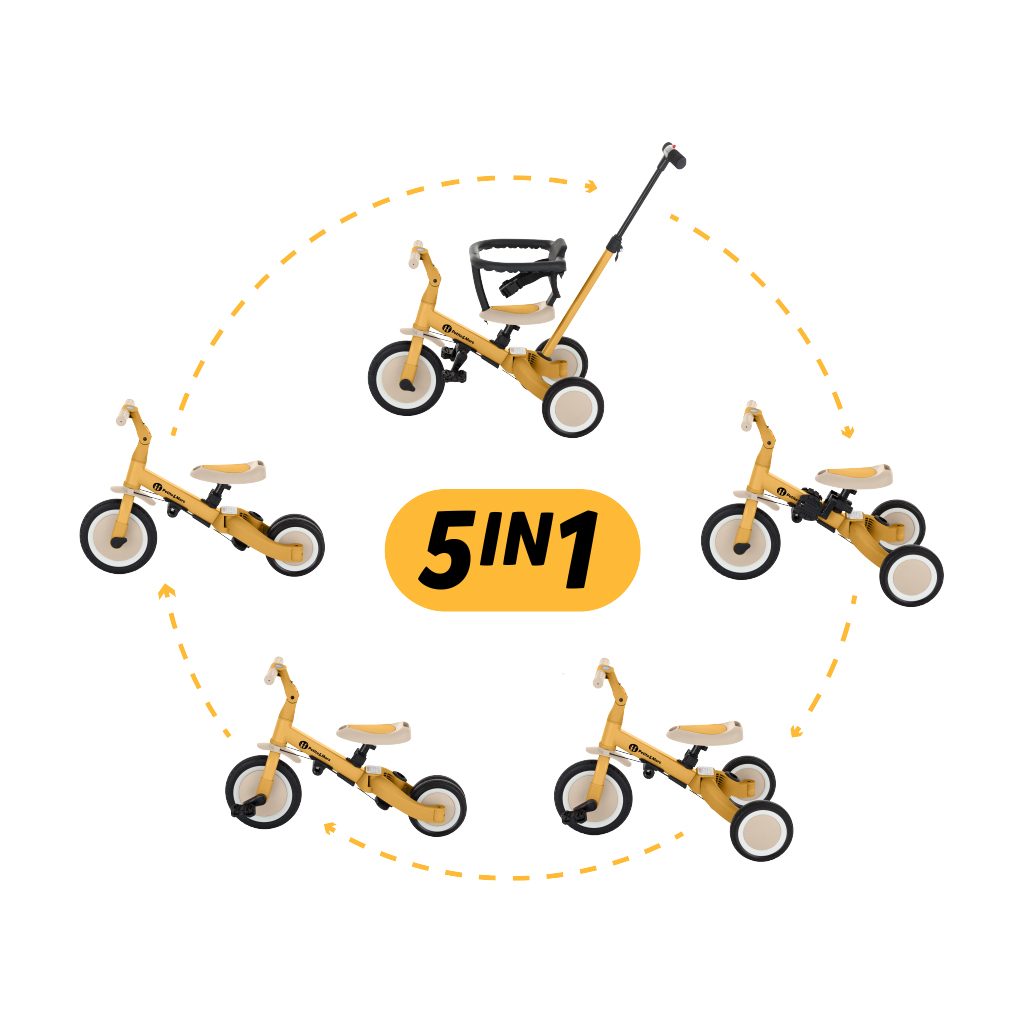 PETITE&MARS Trojkolka multifunkčná 5v1 Turbo Intense Ochre