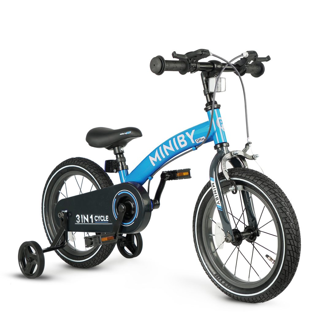 QPLAY Bicykel Miniby 3v1 Blue, vek 2 - 8 rokov